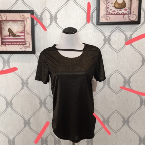 NWT Gaze USA metallic bronze tee size small - Picture 1 of 5